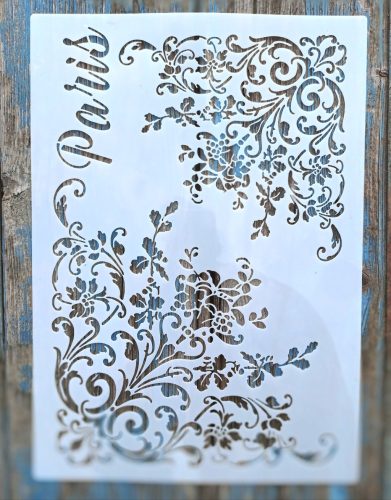 Párizs vintage festő DIY sablon A4 21x30cm-es műanyag stencil