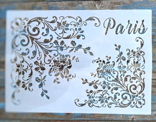 Párizs vintage festő DIY sablon A4 21x30cm-es műanyag stencil