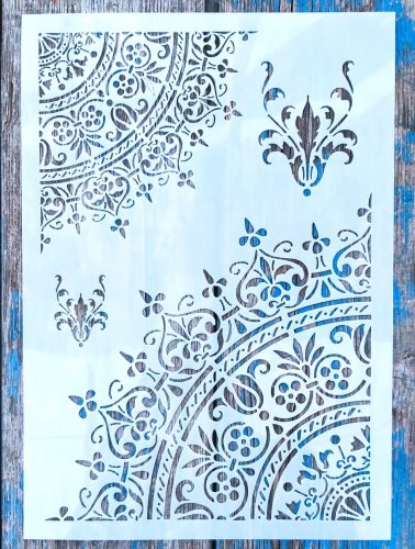 barokk mintás  21x30cm-es műanyag festő sablon DIY stencil