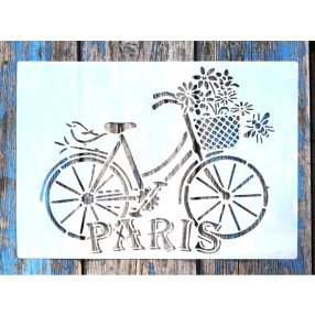 Paris biciklis festősablon műanyag stencil