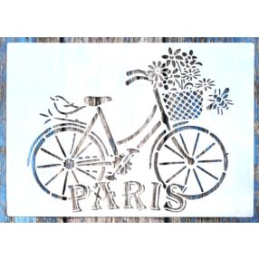 Paris biciklis festősablon műanyag stencil