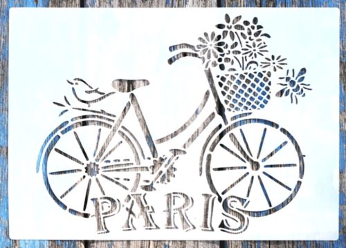 Paris biciklis festősablon műanyag stencil