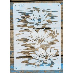   vízi liliom mintás festő sablon 21x30cm-es műanyag DIY stencil