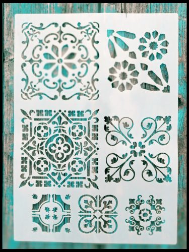 csempe mintás  A4 műanyag sablon 21x30cm-es DIY festő stencil 
