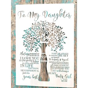   To my doughter fás 21x30cm-es festő  sablon vintage DIY  stencil 