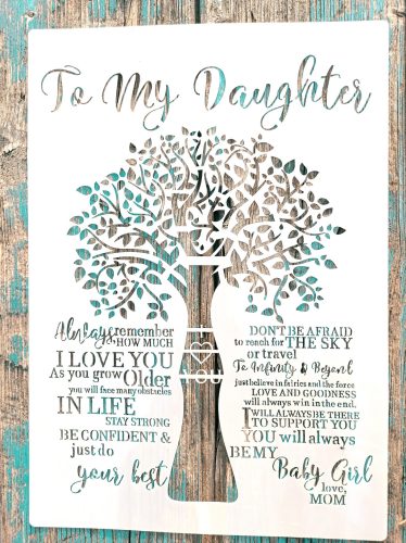 To my doughter fás 21x30cm-es festő  sablon vintage DIY  stencil 