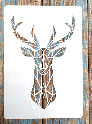 Szarvasos festő sablon 21x30 cm-es  műanyag DIY stencil  