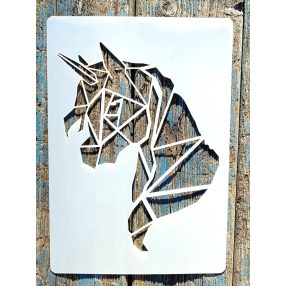   Egyszarvú-lovas  mintás 21x30cm-es műanyag festő sablon DIY stencil