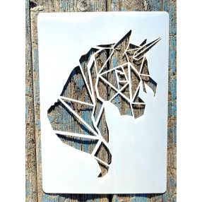   Egyszarvú-lovas  mintás 21x30cm-es műanyag festő sablon DIY stencil
