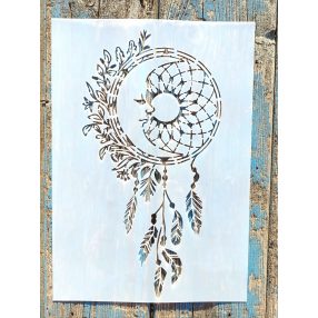   Álomfogó DIY sablon  hold mintával  A4 21x30cm műanyag stencil