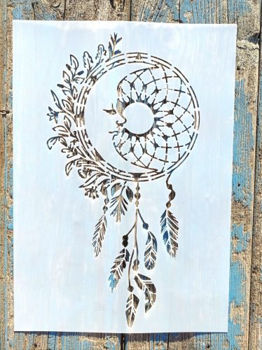 Álomfogó DIY sablon  hold mintával  A4 21x30cm műanyag stencil