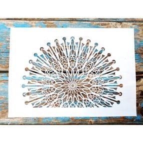  félmandala DIY Sablon műanyag  festő stencil