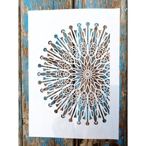  félmandala DIY Sablon műanyag  festő stencil