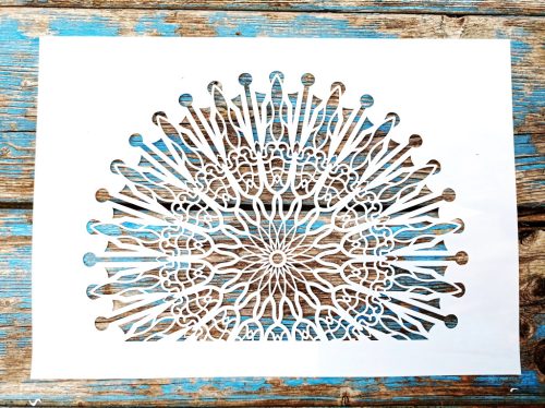  félmandala DIY Sablon műanyag  festő stencil