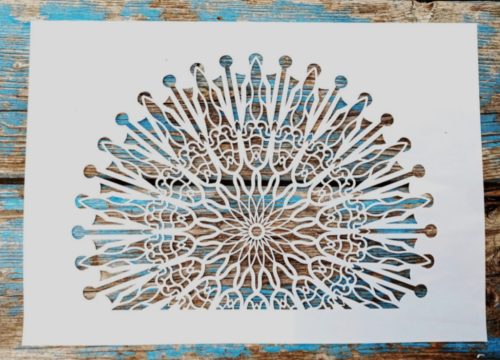  félmandala DIY Sablon műanyag  festő stencil
