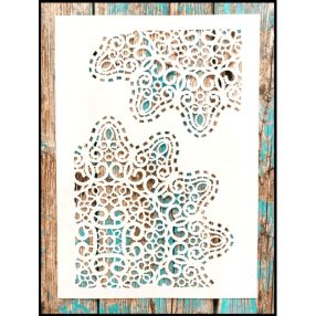 Hullàmos mandala DIY sablon műanyag festő stencil 