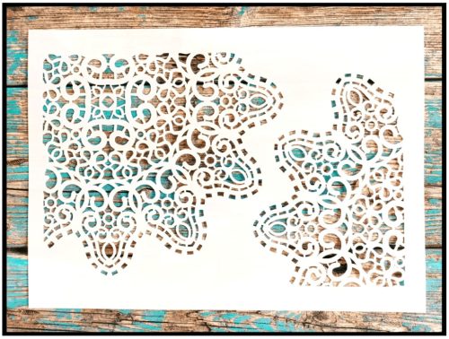Hullàmos mandala DIY sablon műanyag festő stencil 