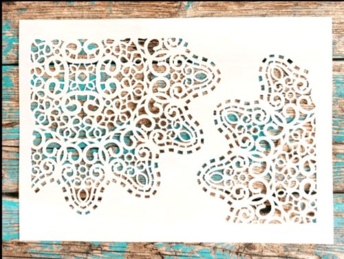 Hullàmos mandala DIY sablon műanyag festő stencil 
