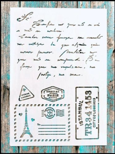 Eiffeltorony  mintás festő sablon 21x30cm-es műanyag DIY stencil 