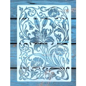 liliom virág mintás festő sablon  műanyag DIY stencil