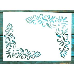 Barokk sarok mintás  21x30cm-es DIY sablon műanyag stencil