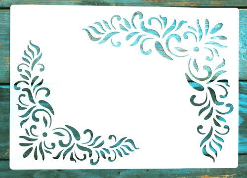 Barokk sarok mintás  21x30cm-es DIY sablon műanyag stencil