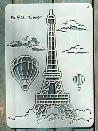 Eiffel torony Párizs  műanyag sablon 21x30cm DIY  festő stencil 