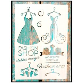 Fashion ruhàs  21x30cm-es  vintage sablon műanyag stencil