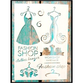 Fashion ruhàs  21x30cm-es  vintage sablon műanyag stencil