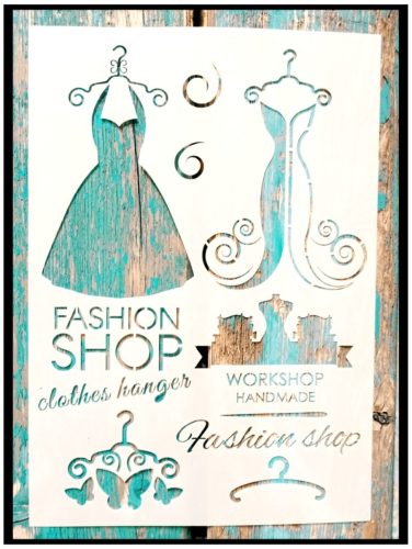 Fashion ruhàs  21x30cm-es  vintage sablon műanyag stencil