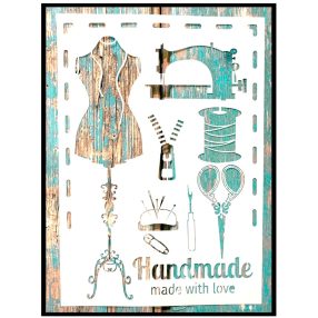 Varrós mintás DIY  sablon műanyag vintage stencil