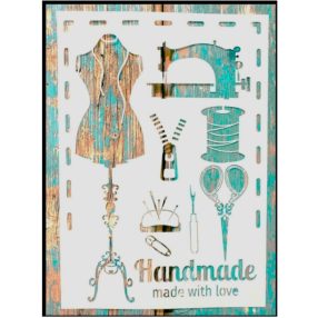 Varrós mintás DIY  sablon műanyag vintage stencil