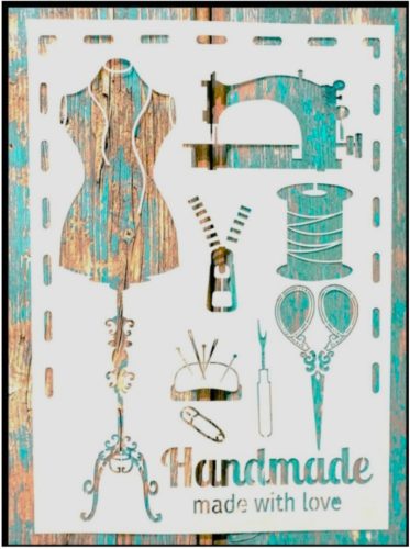 Varrós mintás DIY  sablon műanyag vintage stencil