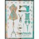 Varrós mintás DIY  sablon műanyag vintage stencil