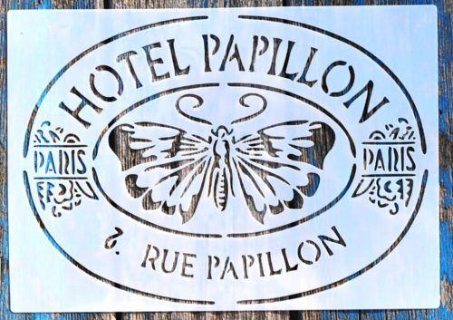 francia hotel cégér mintás DIY fesrtő sablon 21x30cm-es műanyag stencil