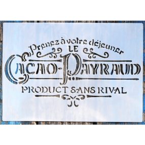 Cacao payraud feliratú műanyag sablon stencil