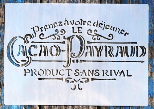 Cacao payraud feliratú műanyag sablon stencil
