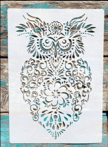 Baglyos DIY sablon műanyag festő stencil