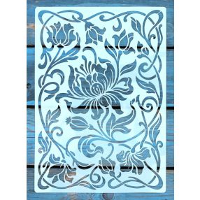  virág mintás festő sablon 21x30 cm-es DIY stencil