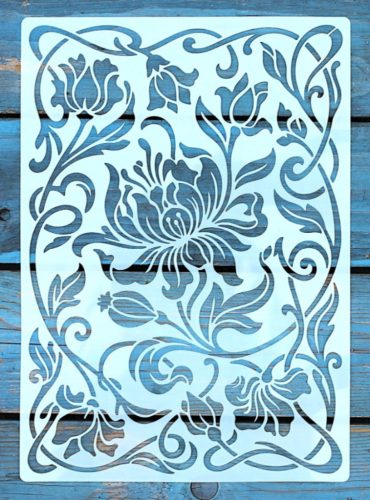  virág mintás festő sablon 21x30 cm-es DIY stencil