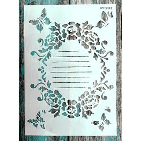 Pillangós viràgos  műanyag sablon stencil