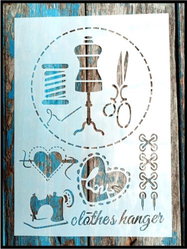 Varrós, szives , fűzős festő sablon stencil