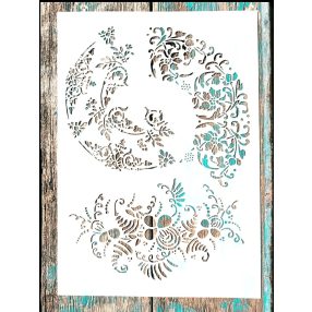   Viràgos mintàs festő rètegző 21x30 cm-es DIY műanyag stencil
