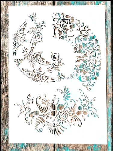 Viràgos mintàs festő 21x30 cm-es DIY műanyag stencil