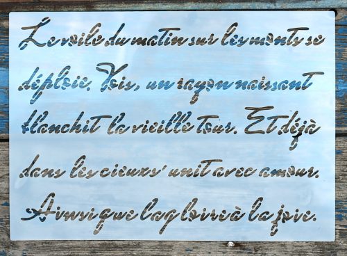 francia kézírás műanyag rètegző  festő sablon  DIY stencil