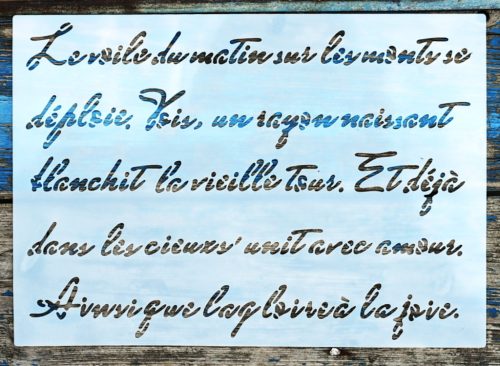 francia kézírás műanyag  festő sablon  DIY stencil