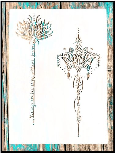 Kardos-virágos, lótusz virágos tulipános  rètegző sablon festő stencil