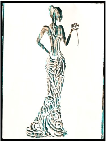 Női alakos rétegző, mandala sablon  festő stencil