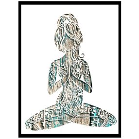 Jógázós női alakos  mandala sablon stencil