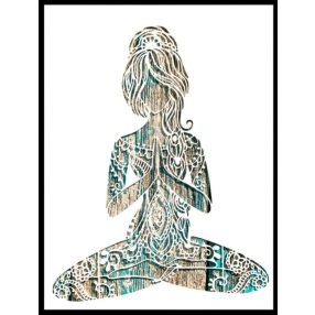 Jógázós női alakos  mandala sablon stencil